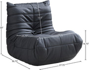 Relax Vegan Leather Upholstered Chair in Black - 44063Black-C