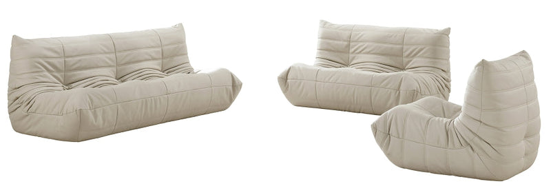 Relax Vegan Leather Upholstered Chair in Cream - 44063Cream-C