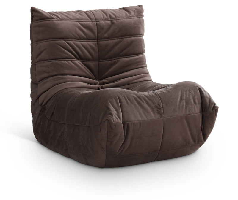 Relax Velvet Upholstered Chair in Brown - 44064Brown-C