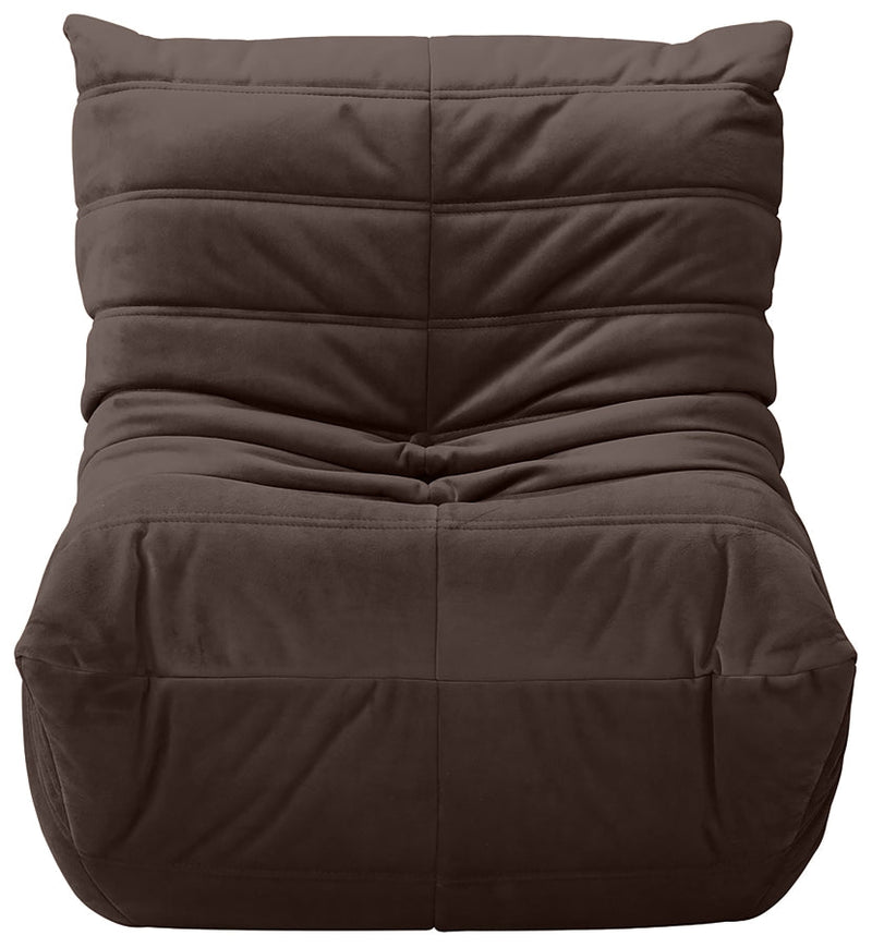 Relax Velvet Upholstered Chair in Brown - 44064Brown-C