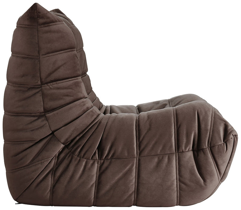 Relax Velvet Upholstered Chair in Brown - 44064Brown-C