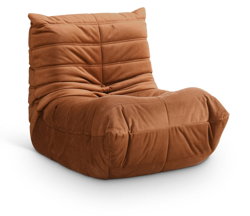 Relax Velvet Upholstered Chair in Cognac - 44064Cognac-C