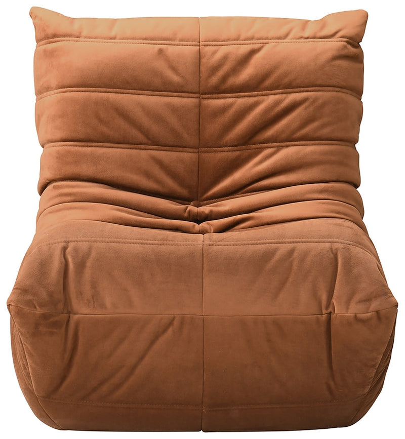 Relax Velvet Upholstered Chair in Cognac - 44064Cognac-C