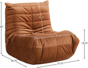 Relax Velvet Upholstered Chair in Cognac - 44064Cognac-C