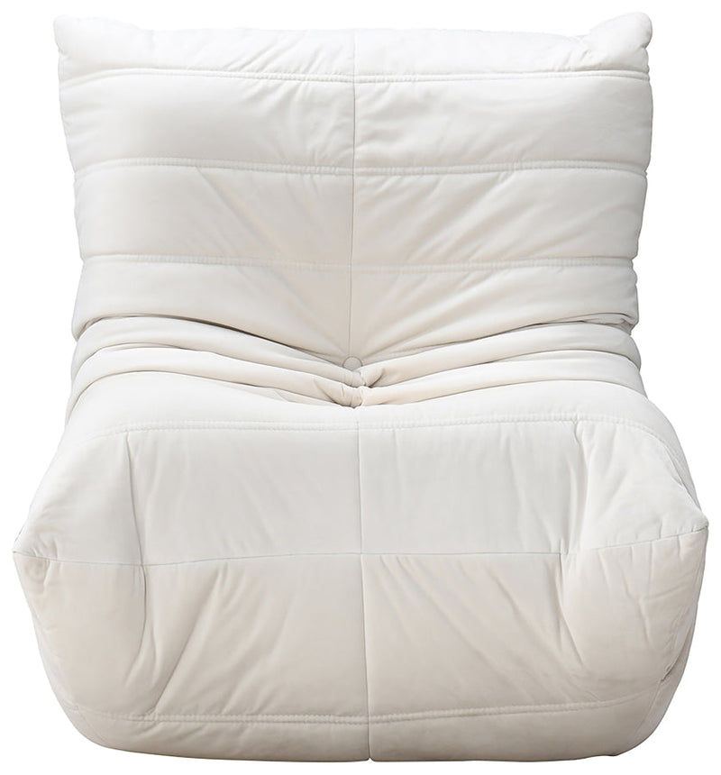 Relax Velvet Upholstered Chair in Cream - 44064Cream-C