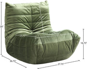 Relax Velvet Upholstered Chair in Green - 44064Green-C