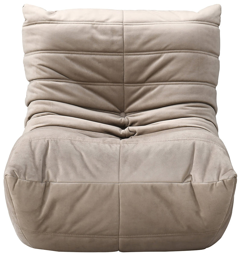 Relax Velvet Upholstered Chair in Taupe - 44064Taupe-C