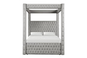Remi - Gray Upholstered Queen Bed with Bluetooth Speaker & USB Charger - B175-Q-Bed