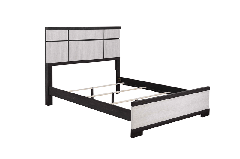 Remington Black/White King Panel Bed - Gate FurnitureKing Bed