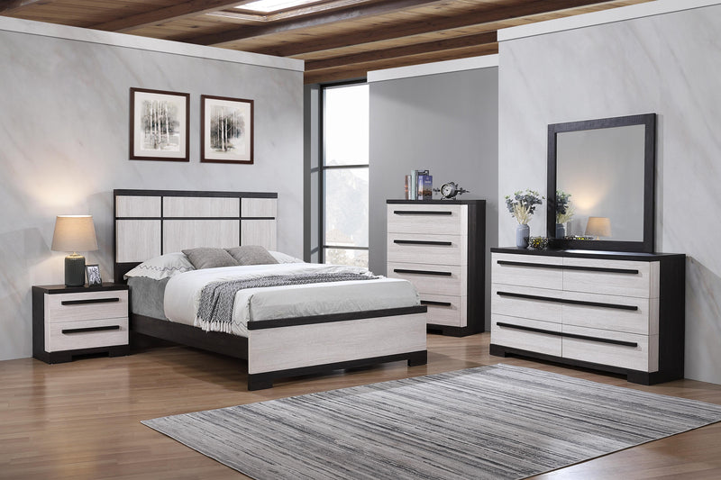 Remington Black/White King Panel Bed - Gate FurnitureKing Bed