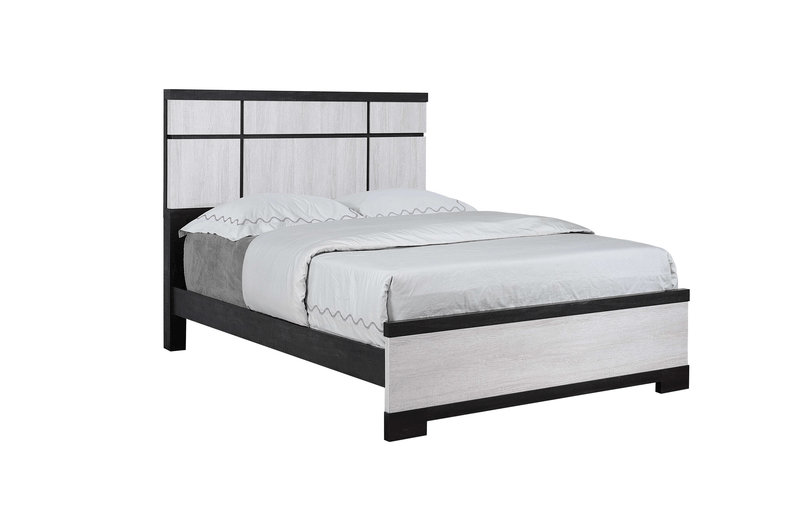Remington Black/White King Panel Bed - Gate FurnitureKing Bed