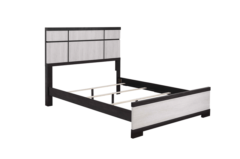 Remington Black/White Queen Panel Bed - Gate FurnitureQueen Bed