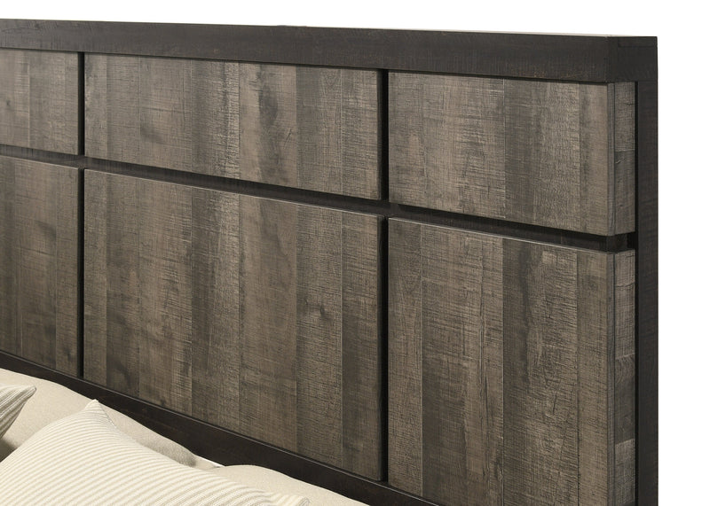 Remington Brown/Gray King Panel Bed - Gate FurnitureKing Bed
