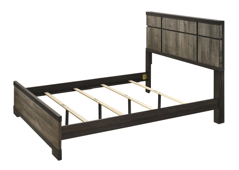 Remington Brown/Gray King Panel Bed - Gate FurnitureKing Bed
