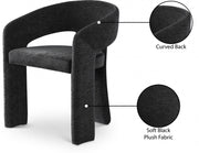 Rendition Fabric Upholstered Dining Chair in Black - 911Black-C