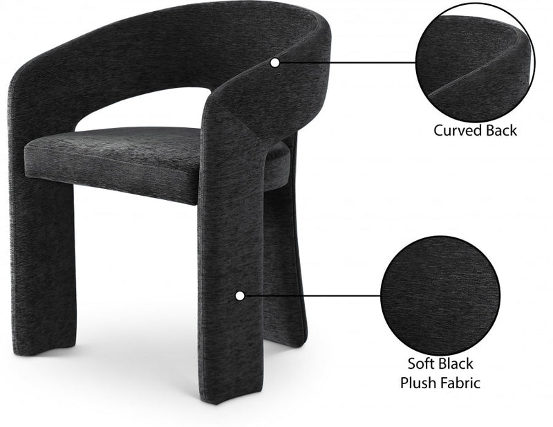 Rendition Fabric Upholstered Dining Chair in Black - 911Black-C