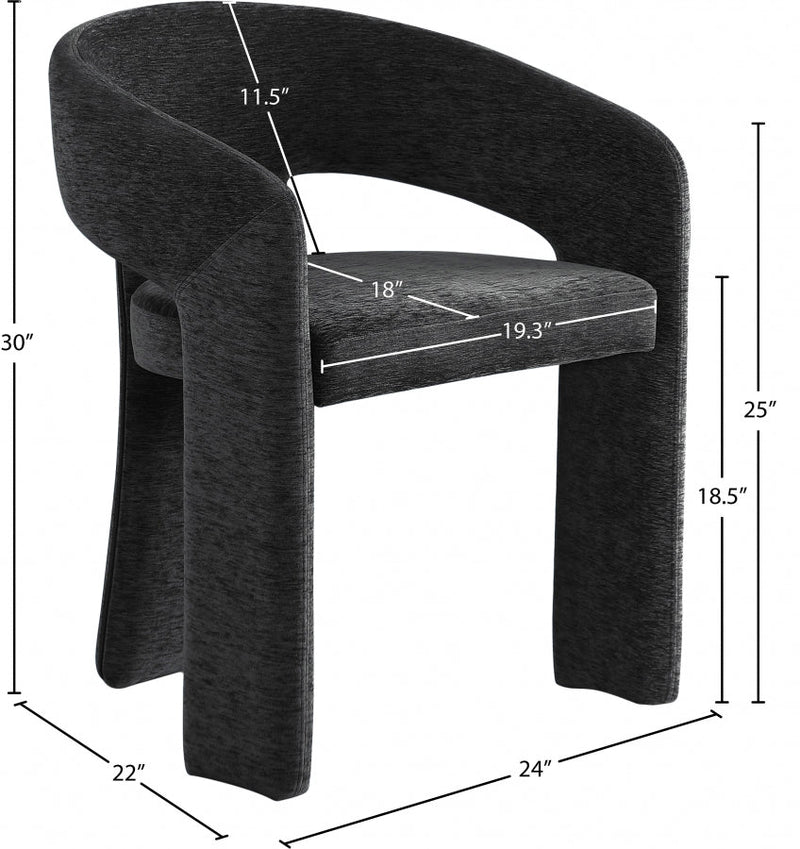 Rendition Fabric Upholstered Dining Chair in Black - 911Black-C