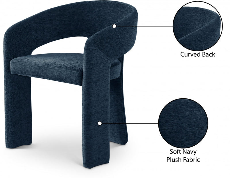 Rendition Fabric Upholstered Dining Chair in Blue, Set of 2 - 911Navy-C