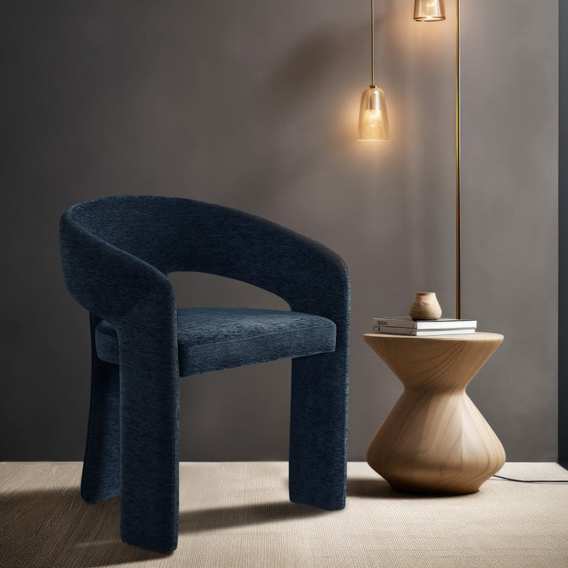 Rendition Fabric Upholstered Dining Chair in Blue, Set of 2 - 911Navy-C