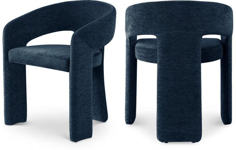 Rendition Fabric Upholstered Dining Chair in Blue, Set of 2 - 911Navy-C