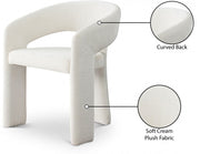 Rendition Fabric Upholstered Dining Chair in Cream, Set of 2 - 911Cream-C