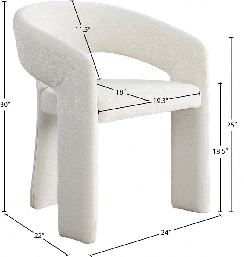 Rendition Fabric Upholstered Dining Chair in Cream, Set of 2 - 911Cream-C
