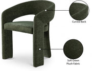 Rendition Fabric Upholstered Dining Chair in Green, Set of 2 - 911Green-C