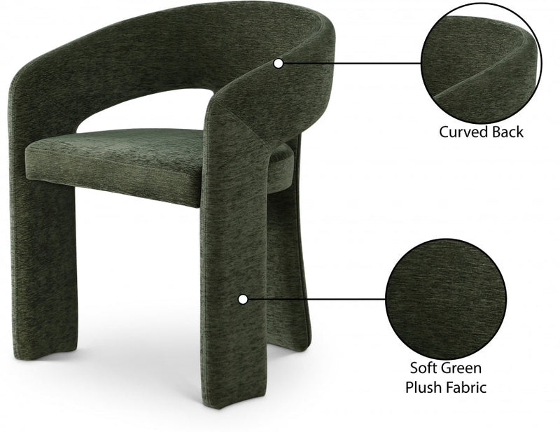 Rendition Fabric Upholstered Dining Chair in Green, Set of 2 - 911Green-C