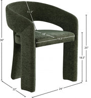 Rendition Fabric Upholstered Dining Chair in Green, Set of 2 - 911Green-C