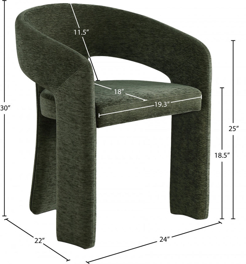 Rendition Fabric Upholstered Dining Chair in Green, Set of 2 - 911Green-C