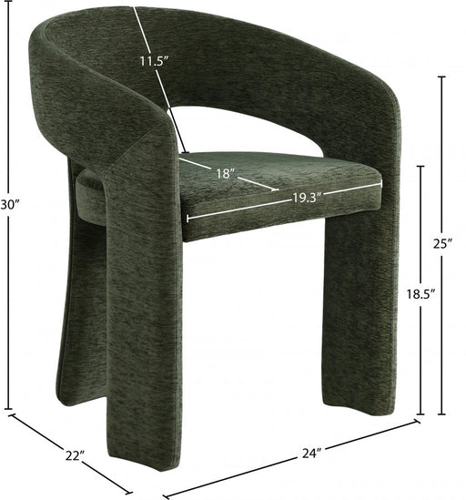 Rendition Fabric Upholstered Dining Chair in Green, Set of 2 - 911Green-C