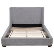 Rennes Upholstered Eastern King Wingback Platform Bed Grey - 315928KE