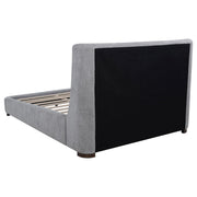 Rennes Upholstered Queen Wingback Platform Bed Grey - 315928Q