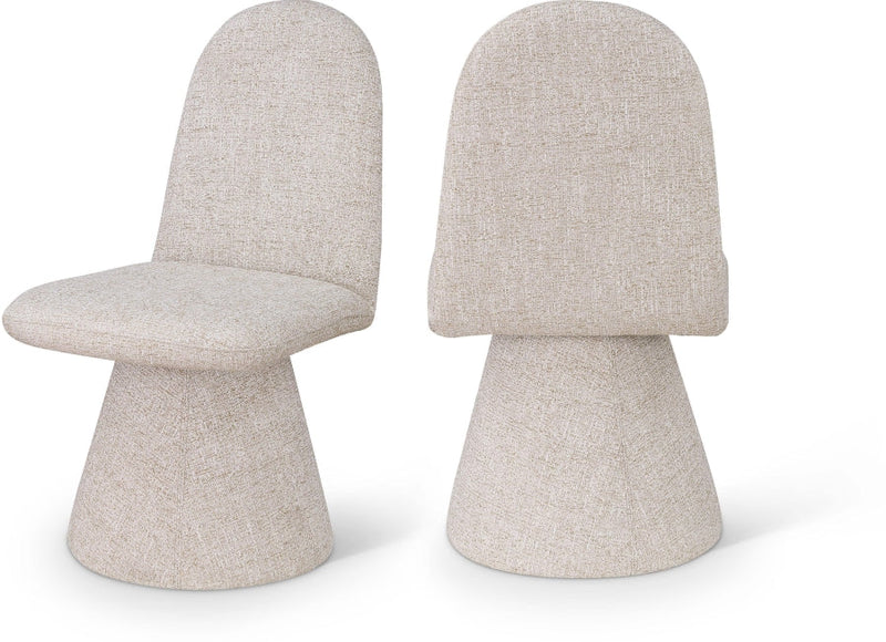 Renuar Fabric Upholstered Dining Chair in Beige, Set of 2 - 869Beige-C