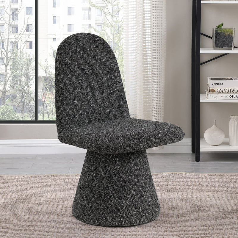 Renuar Fabric Upholstered Dining Chair in Black, Set of 2 - 869Black-C