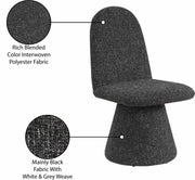 Renuar Fabric Upholstered Dining Chair in Black, Set of 2 - 869Black-C