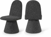 Renuar Fabric Upholstered Dining Chair in Black, Set of 2 - 869Black-C
