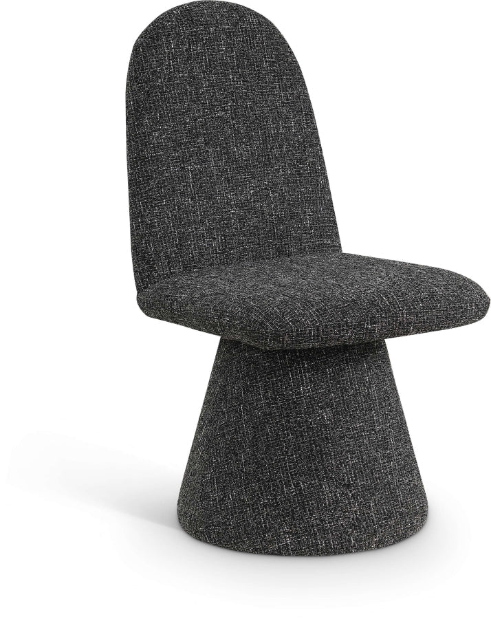 Renuar Fabric Upholstered Dining Chair in Black, Set of 2 - 869Black-C