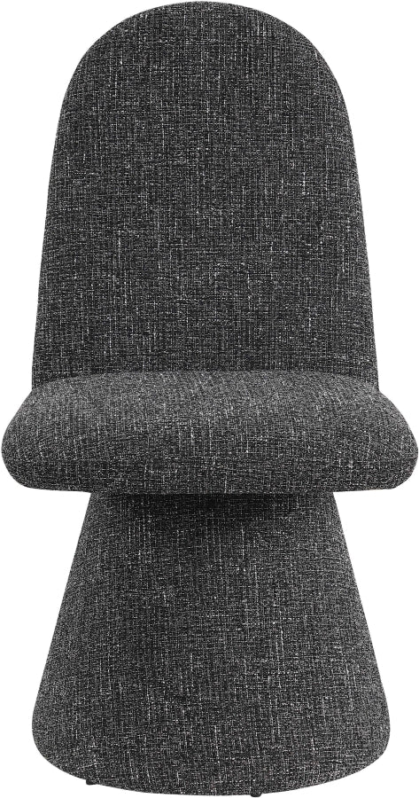 Renuar Fabric Upholstered Dining Chair in Black, Set of 2 - 869Black-C