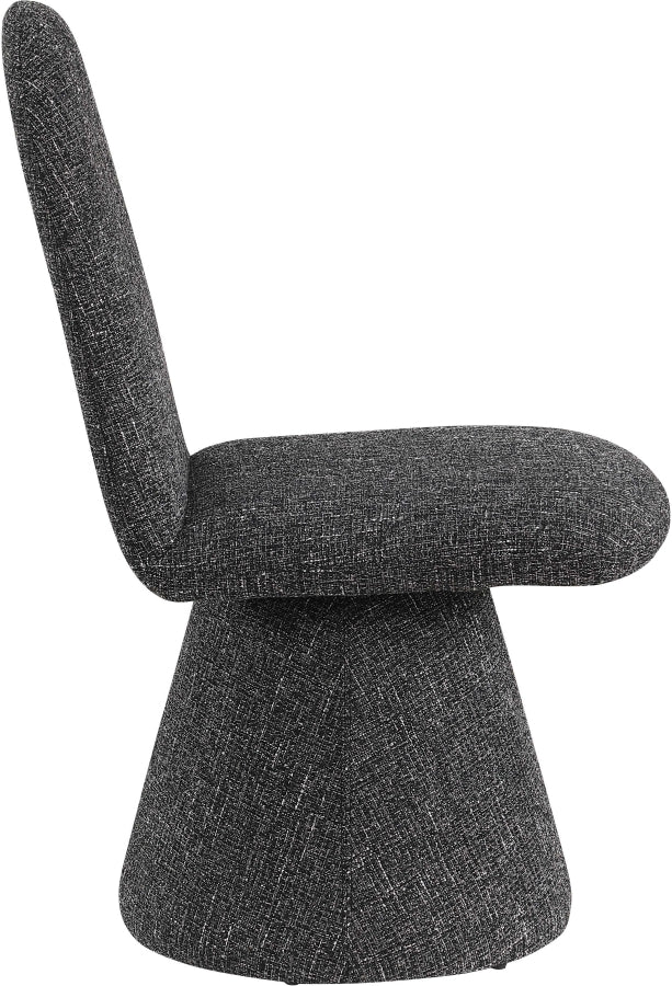Renuar Fabric Upholstered Dining Chair in Black, Set of 2 - 869Black-C