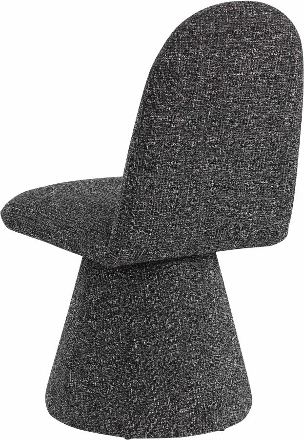 Renuar Fabric Upholstered Dining Chair in Black, Set of 2 - 869Black-C