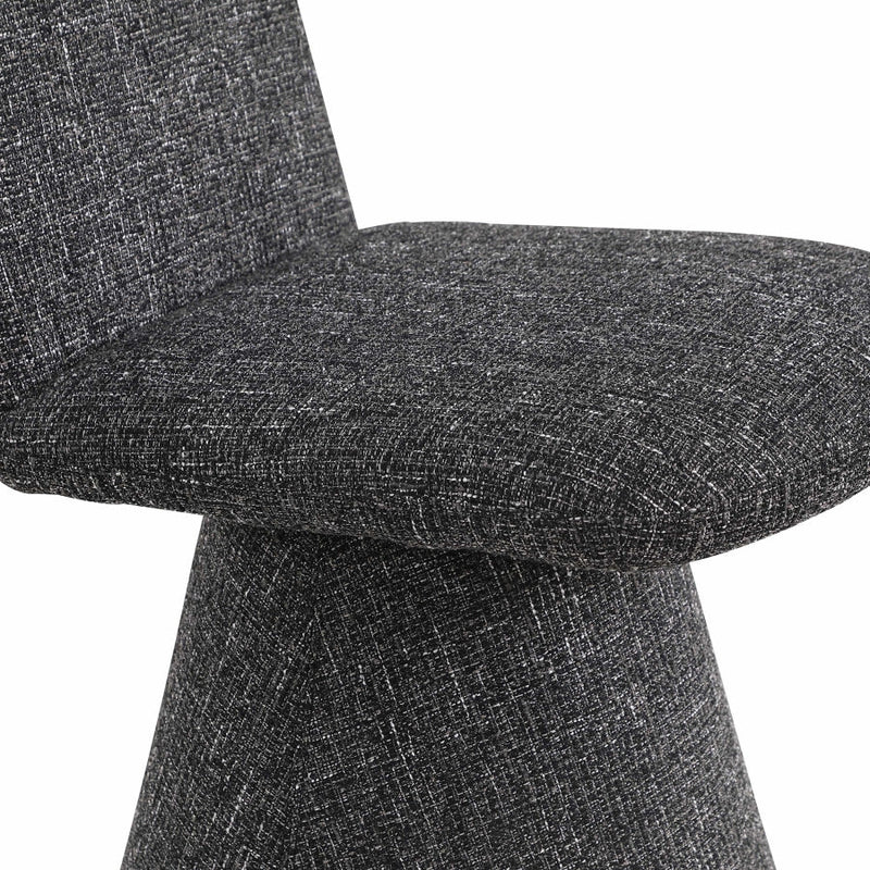 Renuar Fabric Upholstered Dining Chair in Black, Set of 2 - 869Black-C