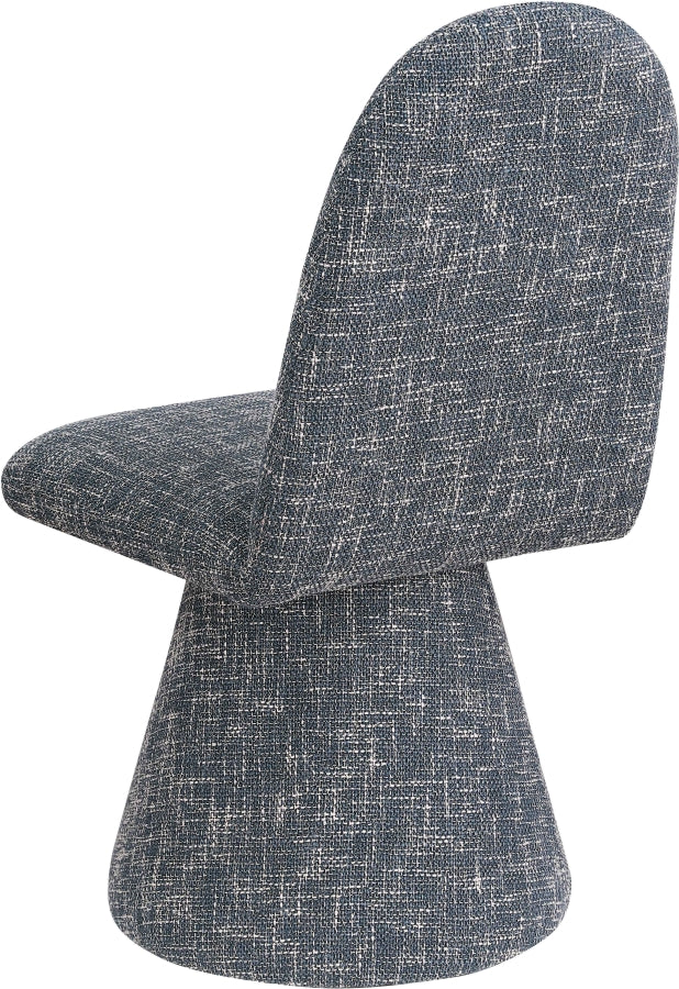 Renuar Fabric Upholstered Dining Chair in Blue, Set of 2 - 869Blue-C