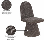 Renuar Fabric Upholstered Dining Chair in Brown, Set of 2 - 869Brown-C