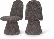 Renuar Fabric Upholstered Dining Chair in Brown, Set of 2 - 869Brown-C