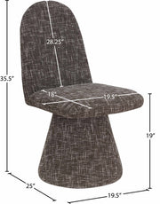 Renuar Fabric Upholstered Dining Chair in Brown, Set of 2 - 869Brown-C