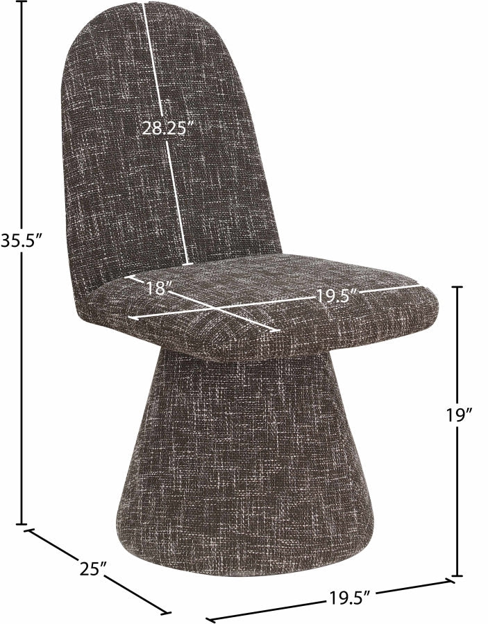 Renuar Fabric Upholstered Dining Chair in Brown, Set of 2 - 869Brown-C