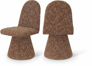 Renuar Fabric Upholstered Dining Chair in Cognac, Set of 2 - 869Cognac-C