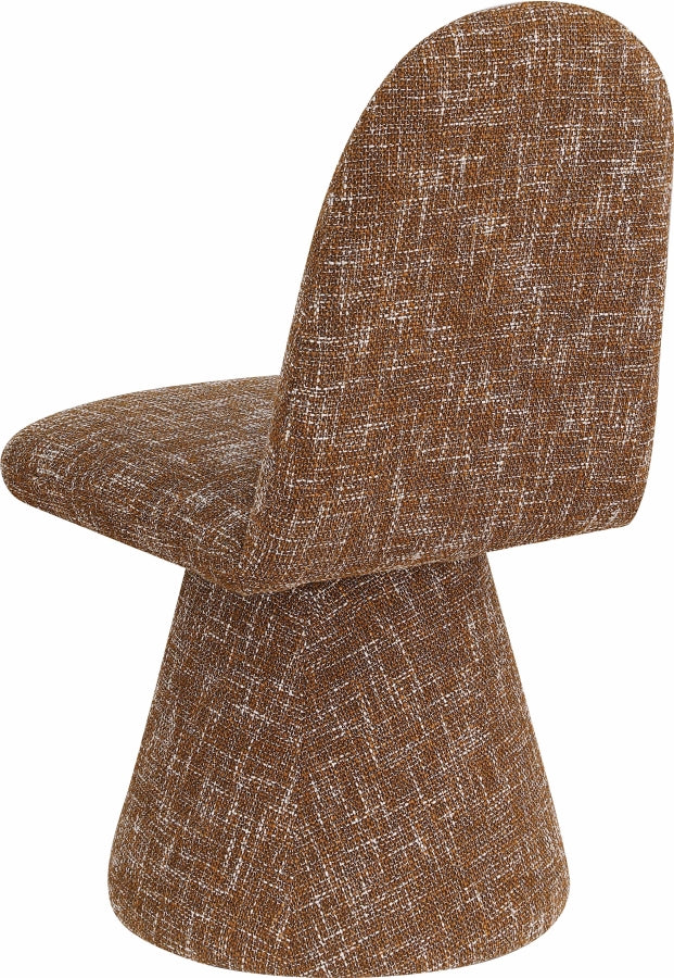 Renuar Fabric Upholstered Dining Chair in Cognac, Set of 2 - 869Cognac-C