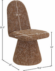 Renuar Fabric Upholstered Dining Chair in Cognac, Set of 2 - 869Cognac-C